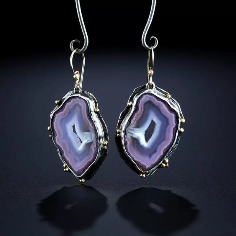 Vintage Amethyst Pendant Earrings