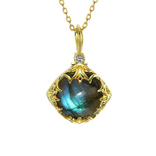 Natural blue labradorite necklace