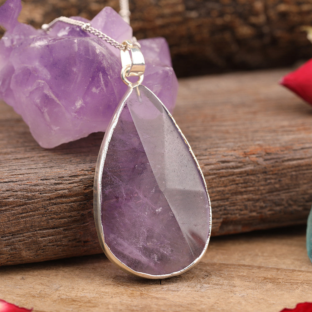 Citrines Amethysts Rose Quartz Stone Waterdrop Pendant