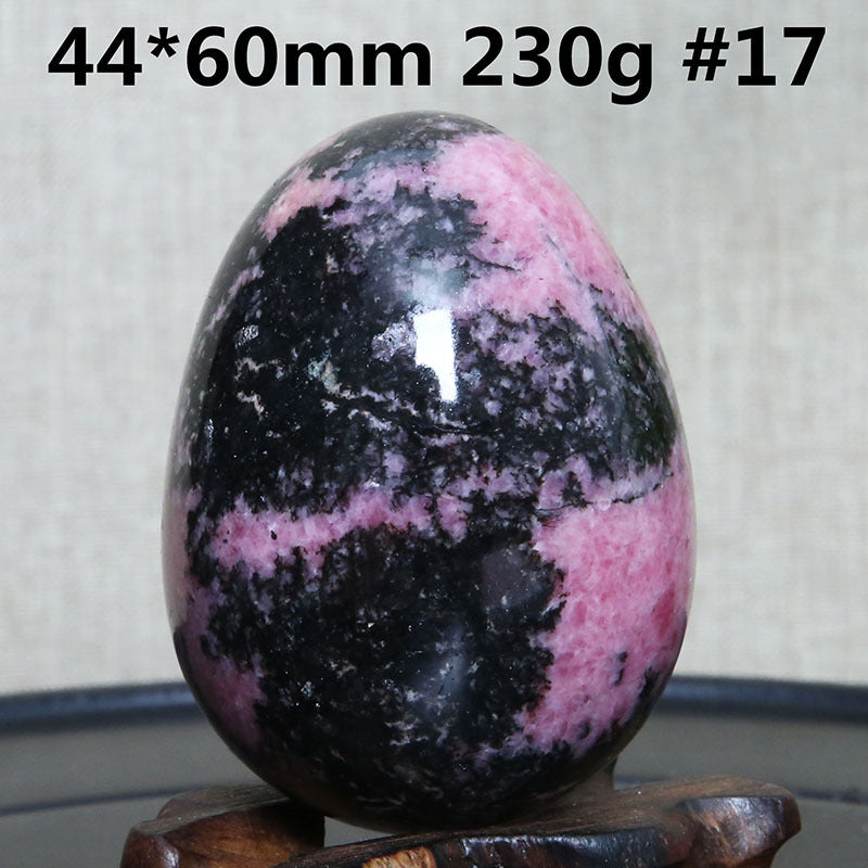 Natural Crystal Plum Tourmaline Stone Egg Ornaments