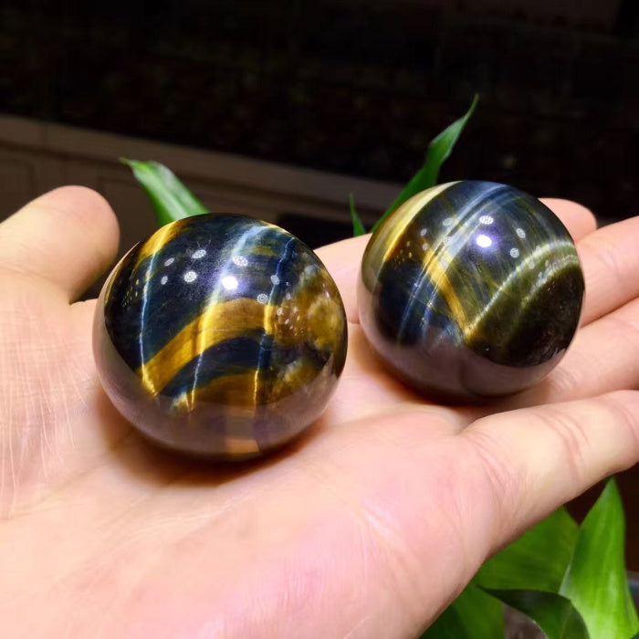 Tiger Eye-Yellow& Blue Crystal Ball Sphere