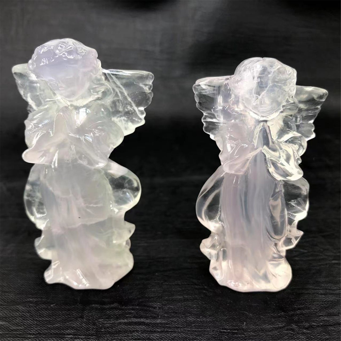 Natural Crystal Carved Angel Statue Ornament