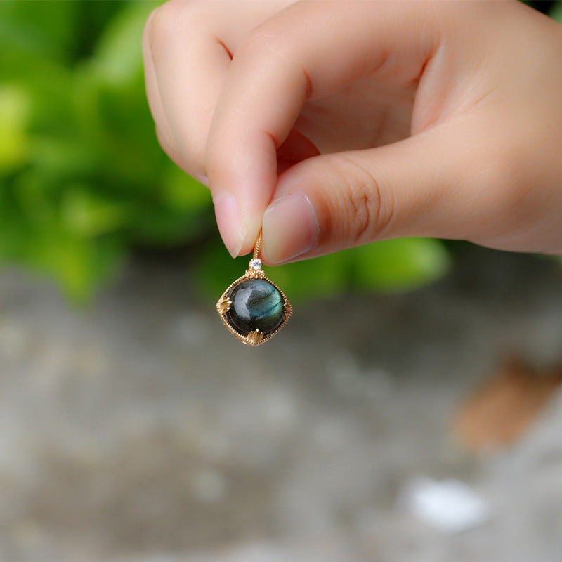 Natural blue labradorite necklace