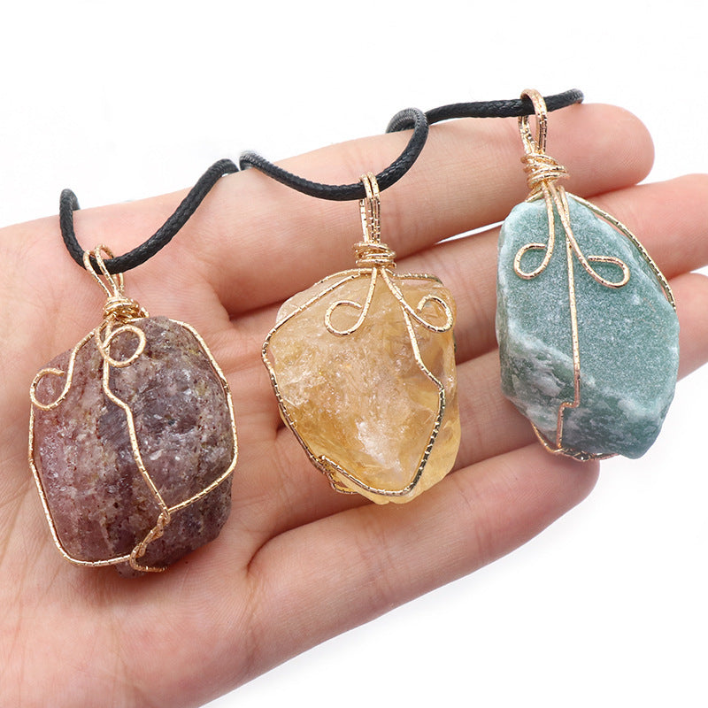 Irregular Shaped Stone Necklace's! Citrine,Amethyst,Aventurine,Fluorite,Red Agate&Many More!!