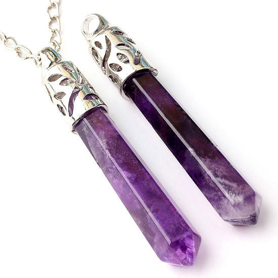 Natural amethyst hexagon pendant