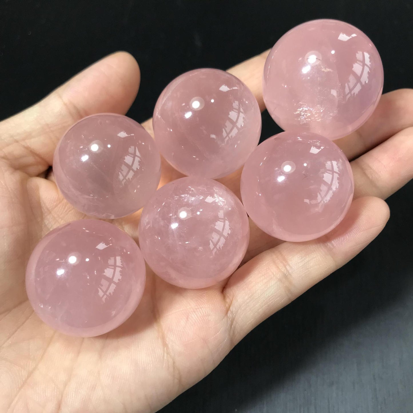 Natural Pink Crystal Sphere's