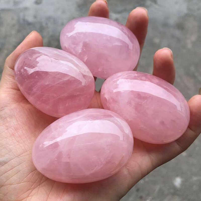 Natural pink crystal-egg shape