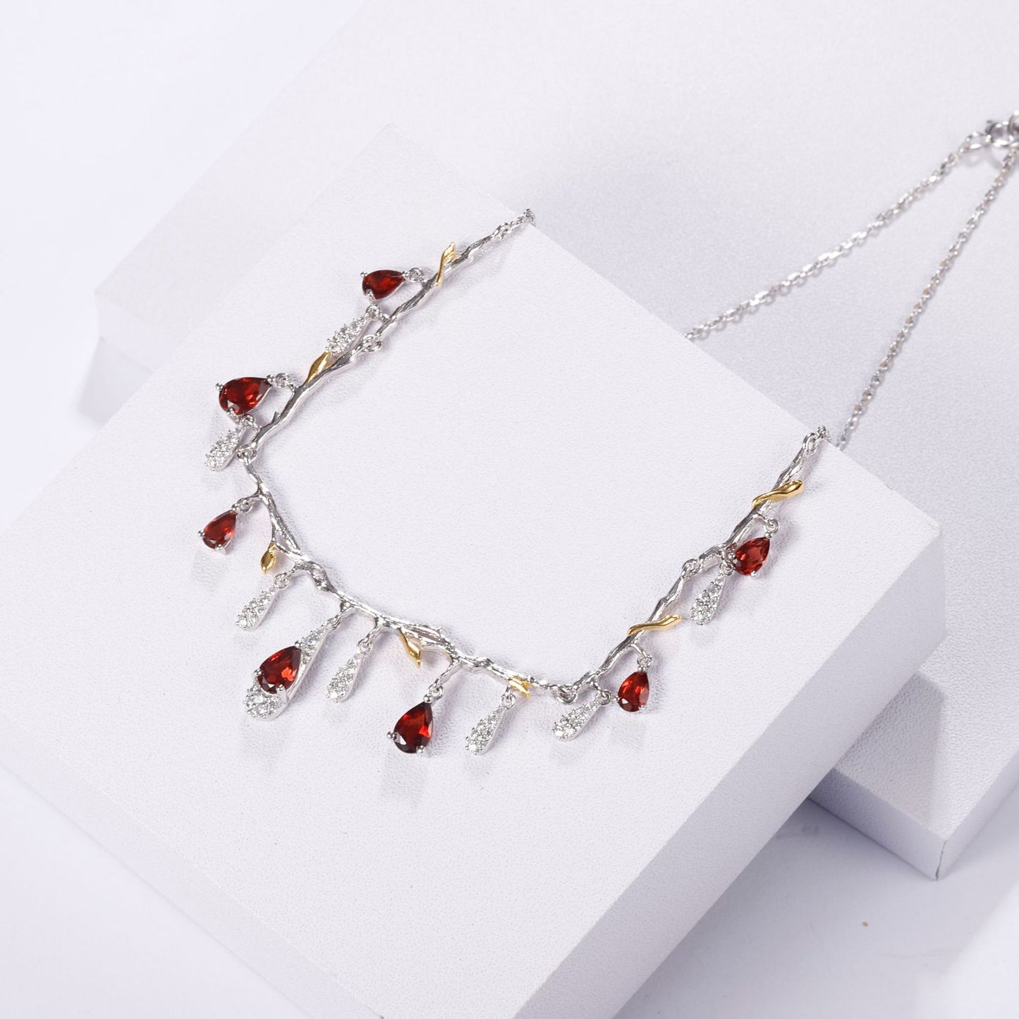 S925 Silver Natural Topaz Necklace