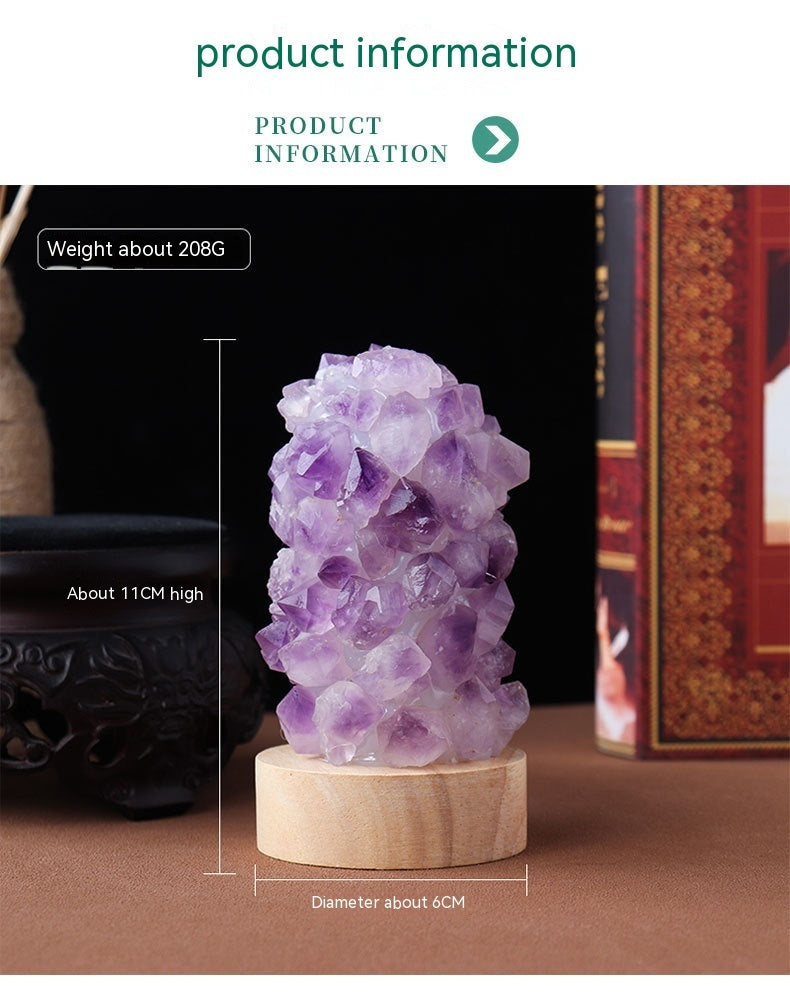 Natural Amethyst,Celestite Tooth Flower Mini Night Light Usb Plug-in