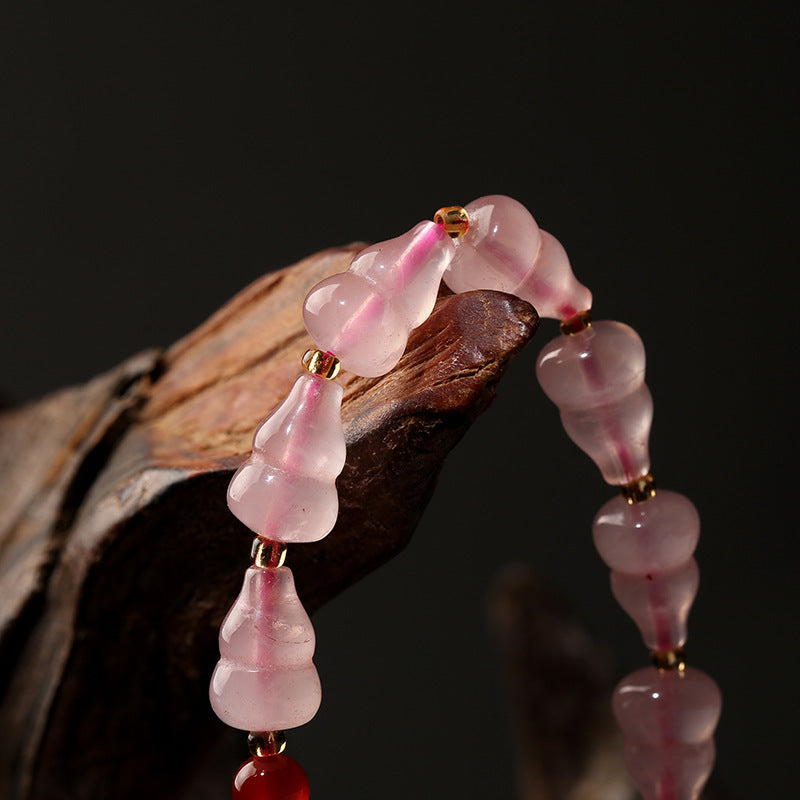 Natural pink crystal bracelet!!