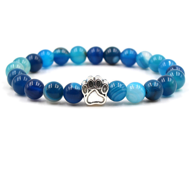 Crystal Dog Footprint Elastic BraceletLapis Lazuli,Fluorite&More!!