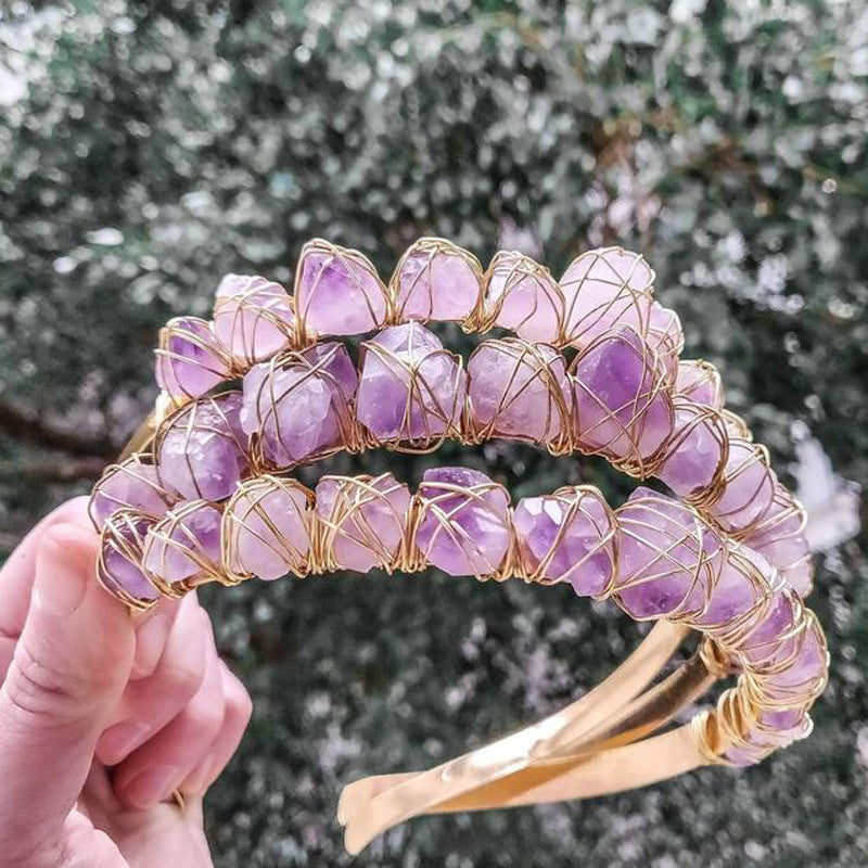 Natural Crystal Quartz Crown-Headband,GORGEOUS!!