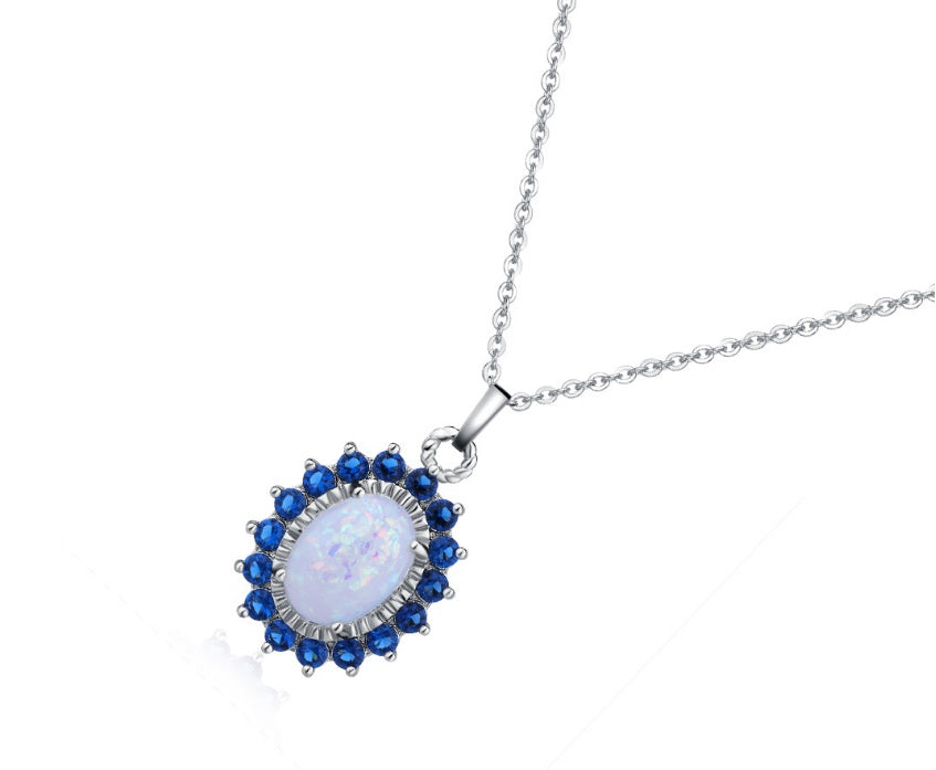 Six-claw Opal Pendant Necklace Clavicle Chain