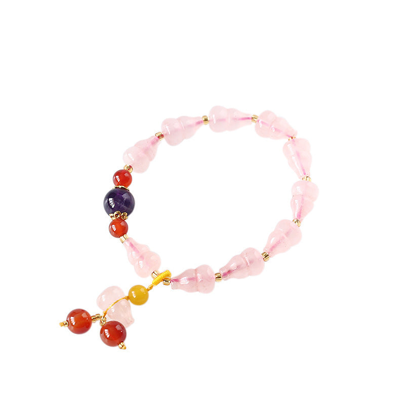 Natural pink crystal bracelet!!