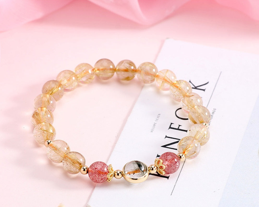 Blonde Crystal Strawberry Crystal Bracelet