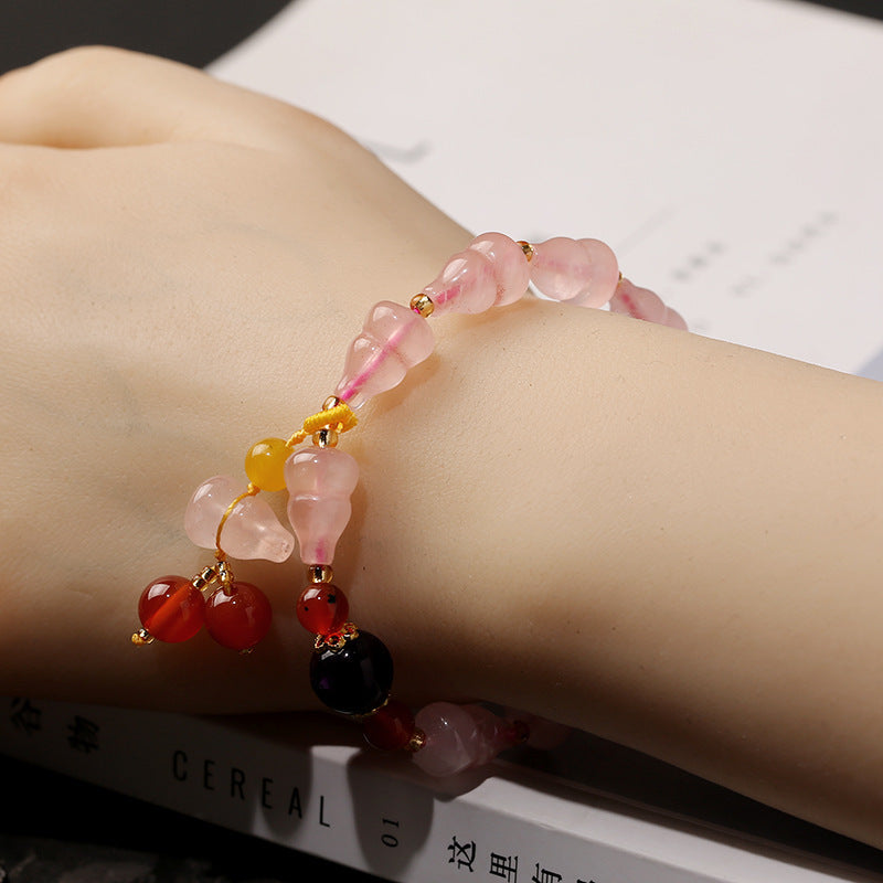 Natural pink crystal bracelet!!