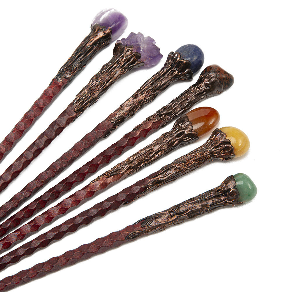 Retro Natural Crystal Stone Magic Truncheon Magic Wand