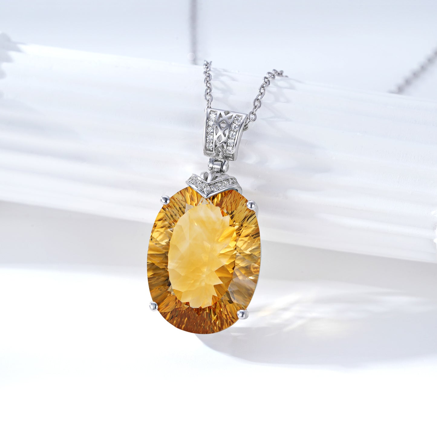 Elegant Natural Citrine Pendant Light Luxury