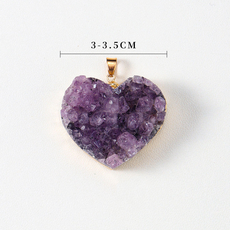 Uruguay Amethyst Cluster Heart Pendant!!So Gorgeous!!