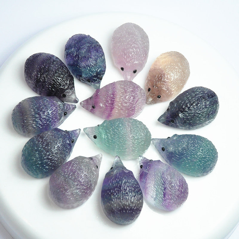 Natural Colorful Fluorite Raw Stone Hand-carved!