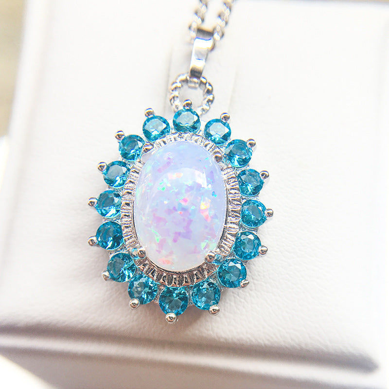 Six-claw Opal Pendant Necklace Clavicle Chain