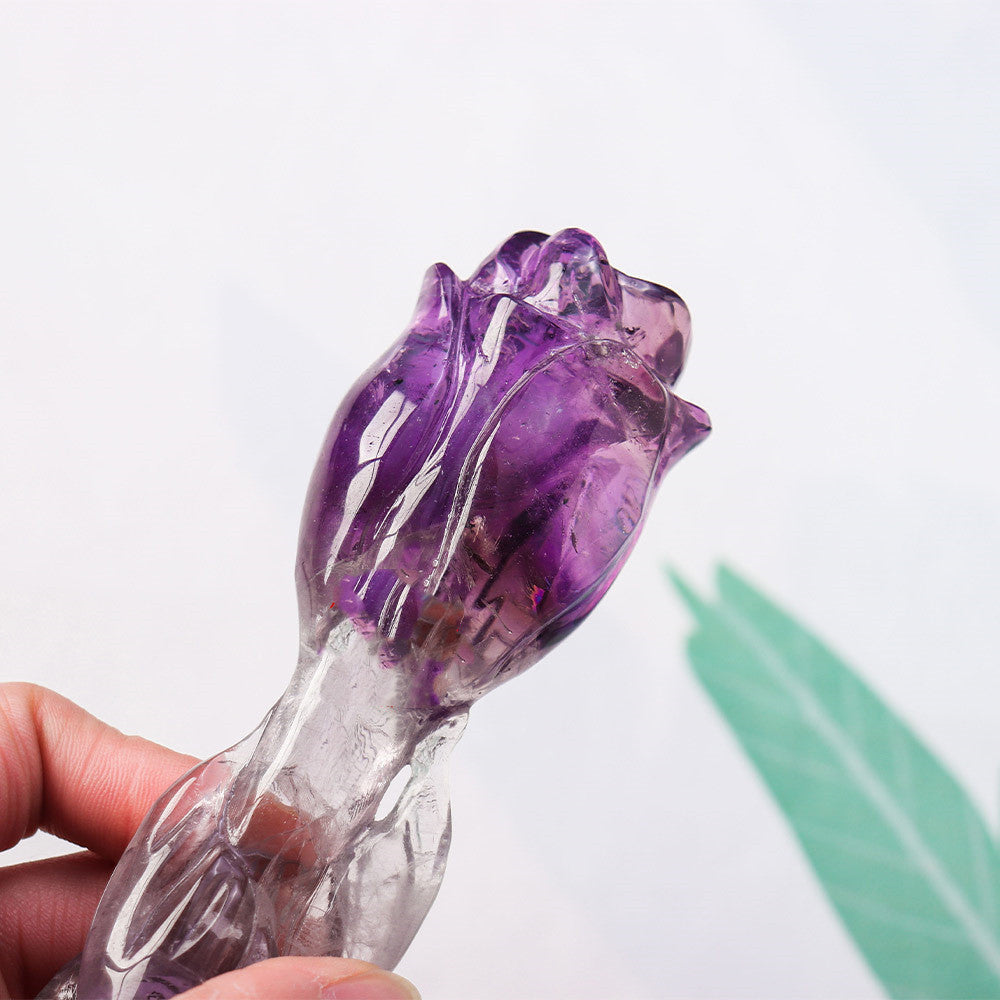 Amethyst Rose Shaped Ornament