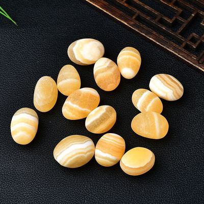 Natural Yellow Calcite Stone, Large Grain Decoration, Fish Tank, Flower Pot Landscape Decoration