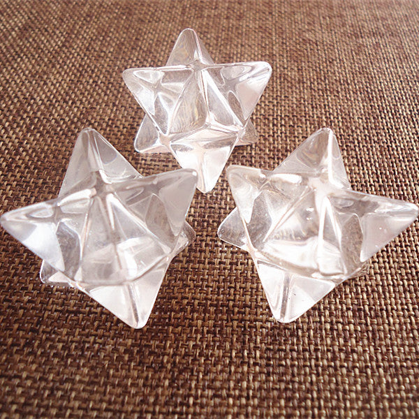 Clear Quartz Crystal Merkaba Stars