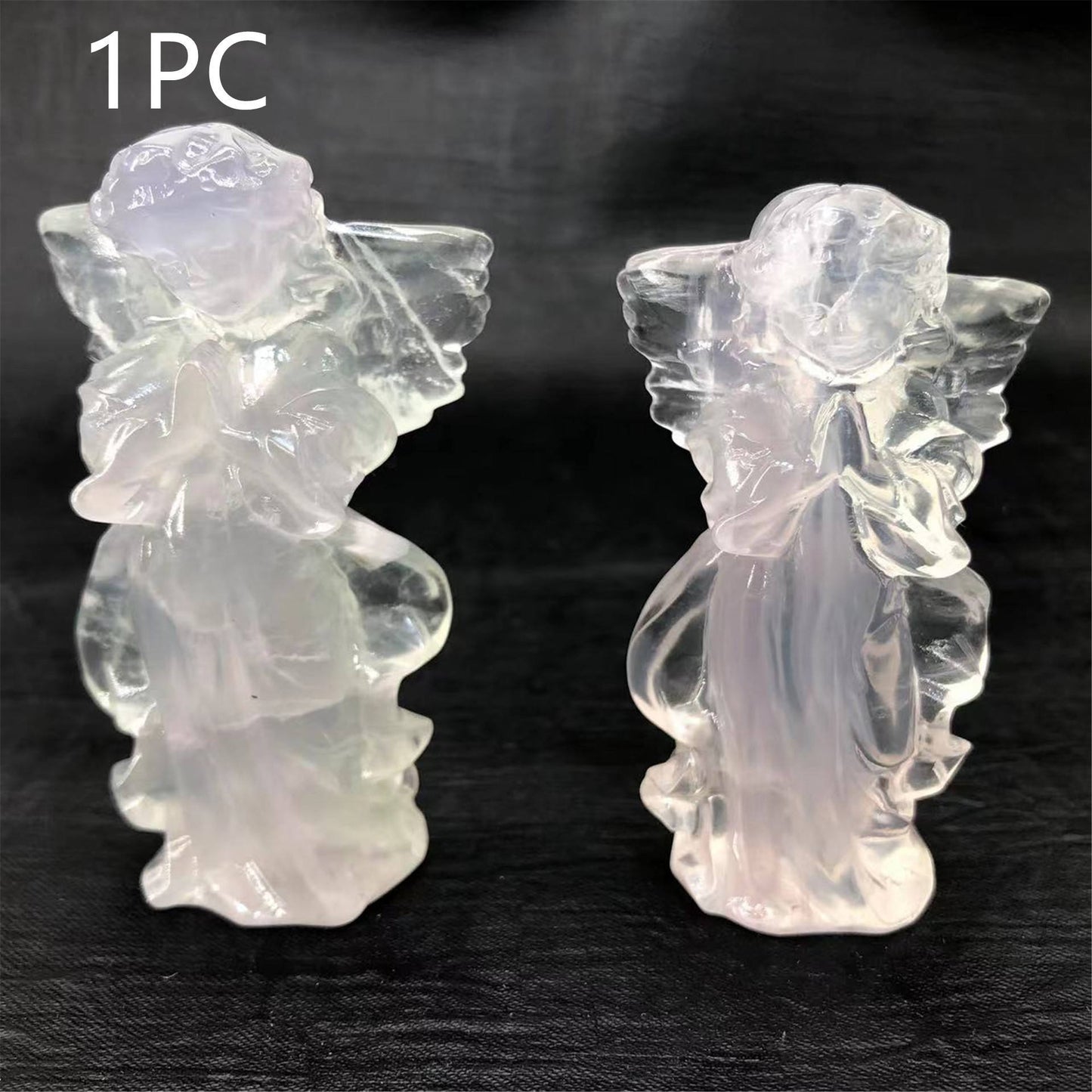 Natural Crystal Carved Angel Statue Ornament