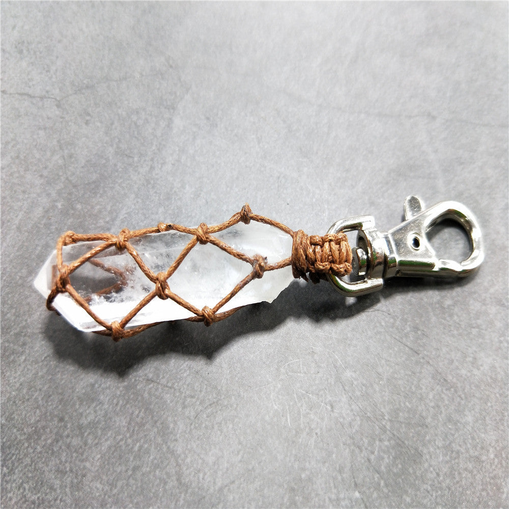 Natural Crystal Rough Stone Keychain!Super Cute, Makes a Great Gift!!