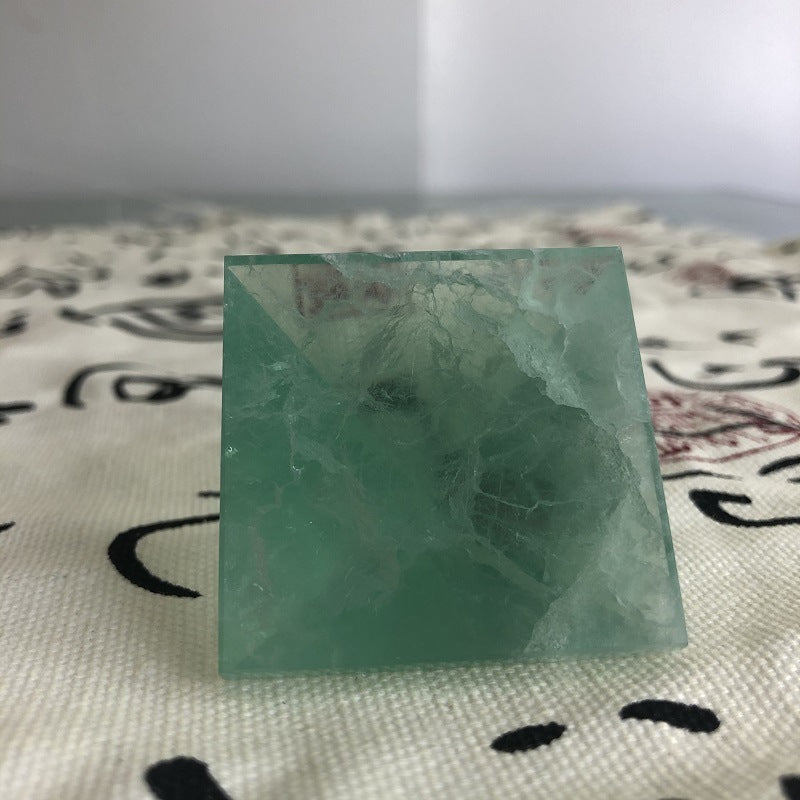 Natural fluorite crystal pyramid