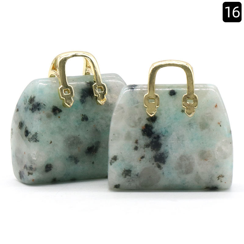 Natural Crystal Mini Tote -Handbag Pendant