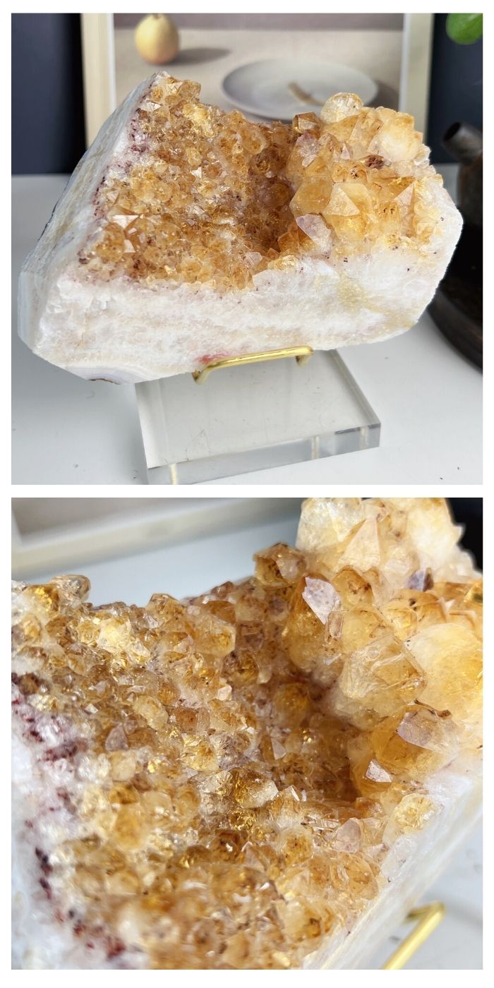 Brazilian Citrine Cluster With Delicate Pedestal