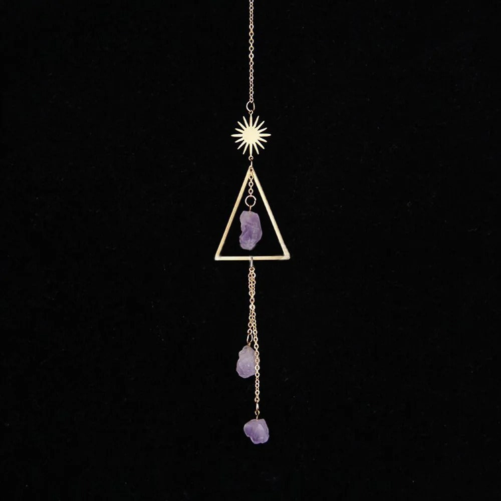 Natural Crystal Stone Amethyst Wind Chimes