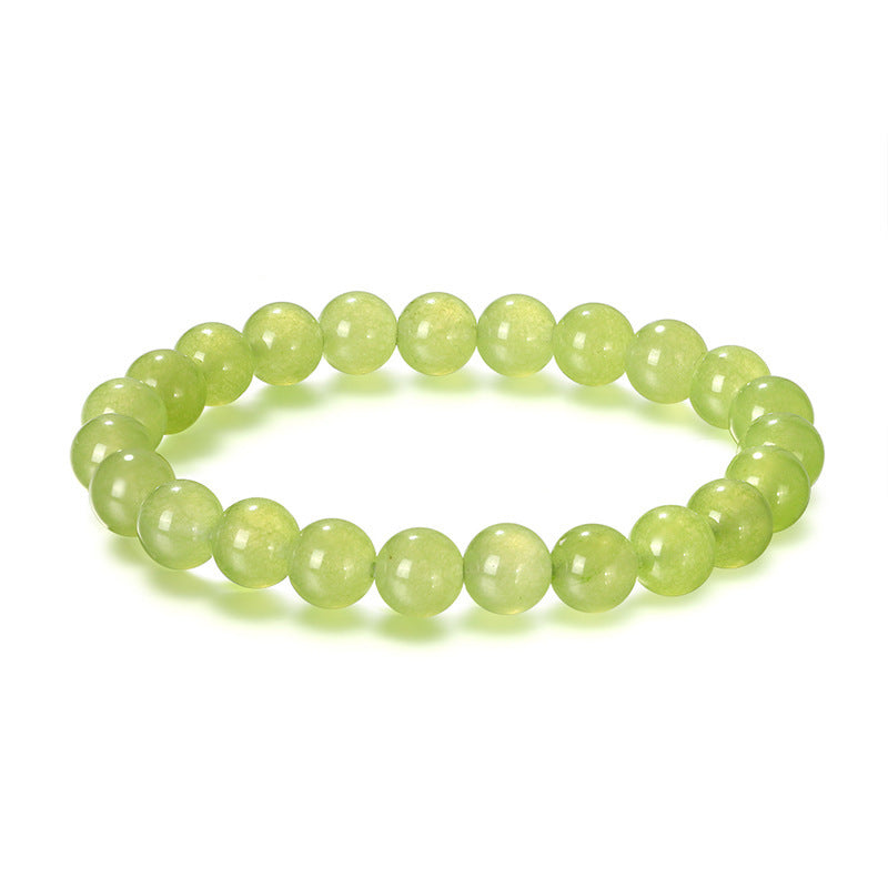 Olive Agate Classical Bead Bracelet