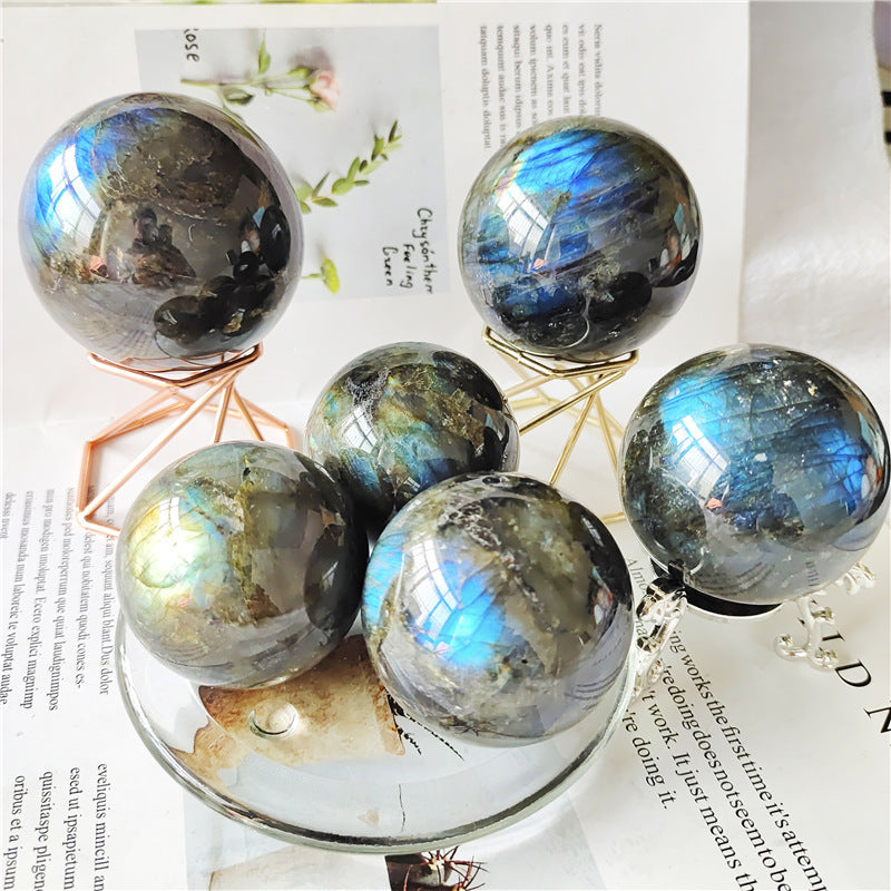 Natural Labradorite Polished Crystal Sphere!!