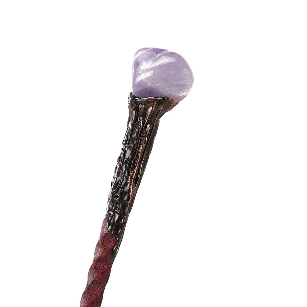 Retro Natural Crystal Stone Magic Truncheon Magic Wand