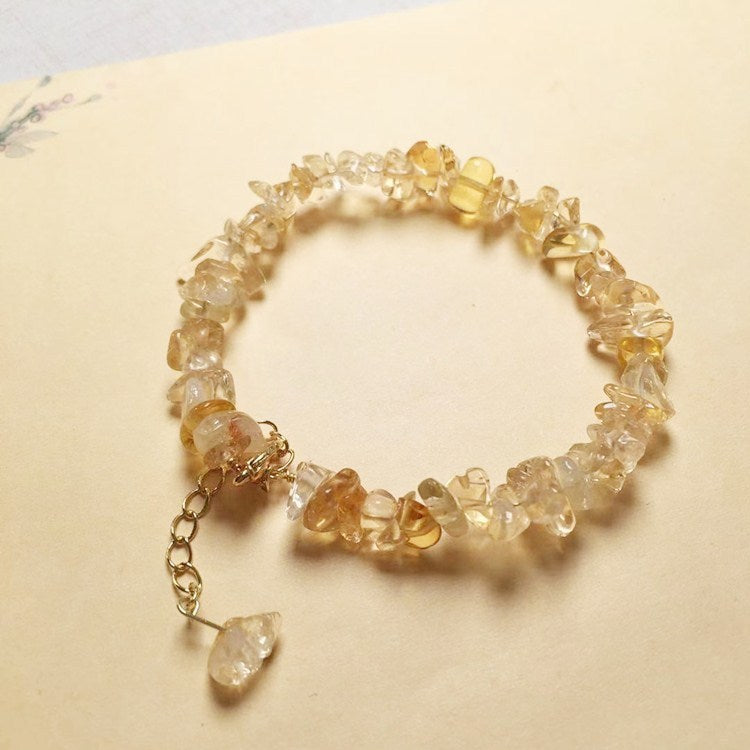 Natural Citrine Crushed Stone Bracelet