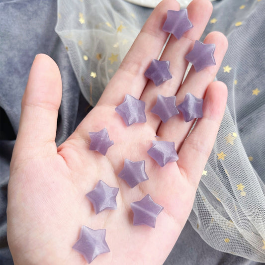 Natural Lepidolite Lilac Crystal Star Pendant