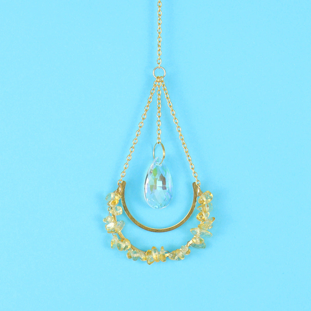 Crystal Moon Water Drop Pendant