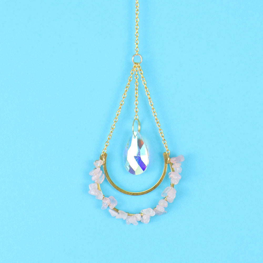 Crystal Moon Water Drop Pendant