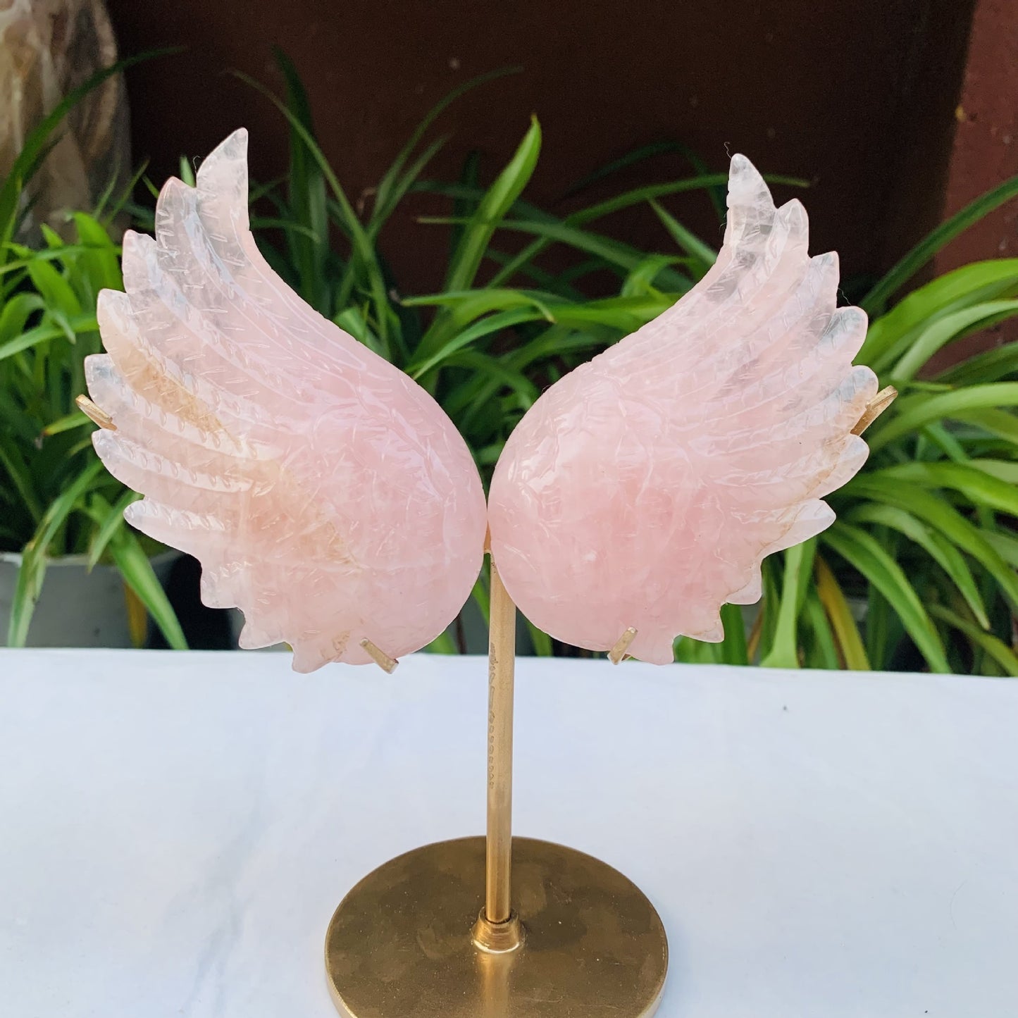 FREE SHIPPING!!Angel Wings Carved Crystal Ornaments