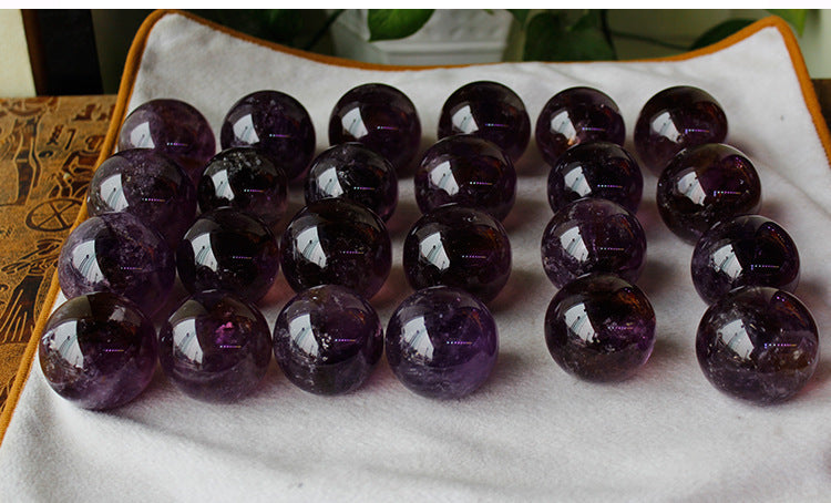 Natural,High-Grade, Brazilian Amethyst Sphere Ornaments!!Original Stone Hand Sanding!!