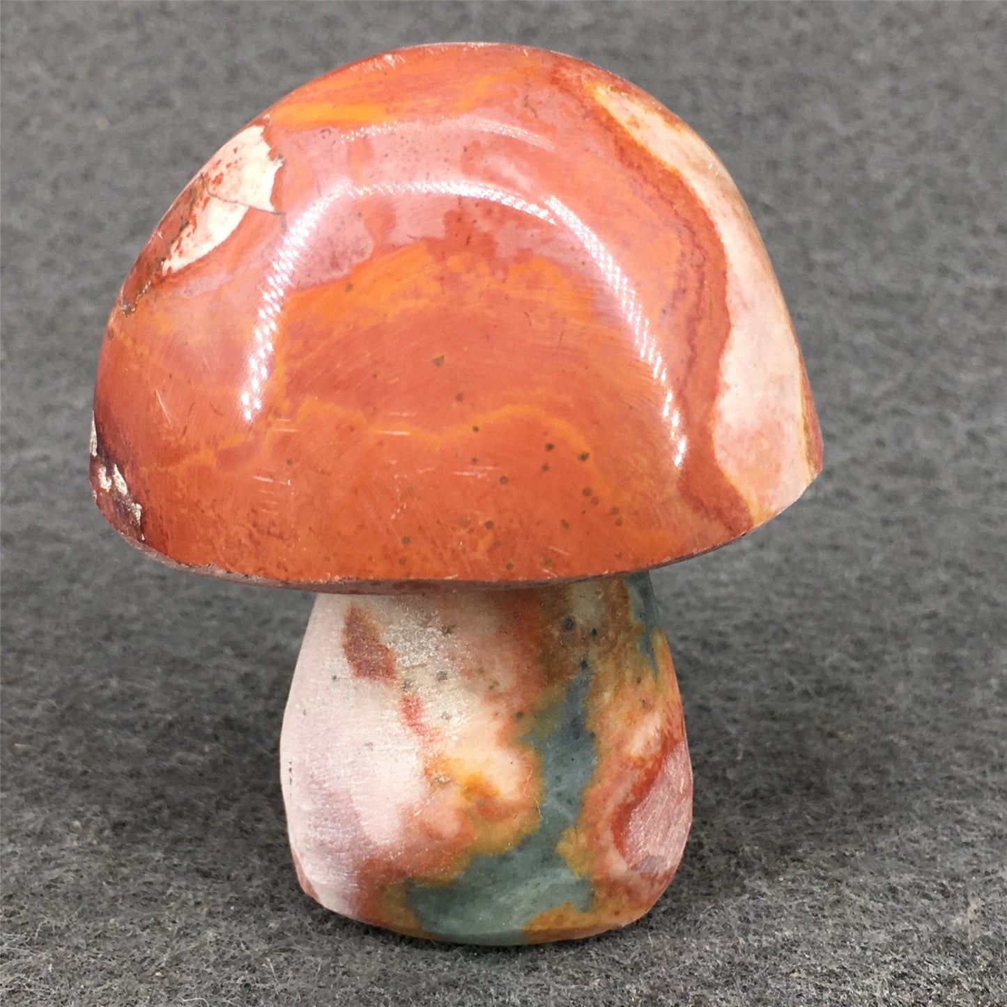 Natural Crystal Carved Ocean Stone Mushroom Statue!