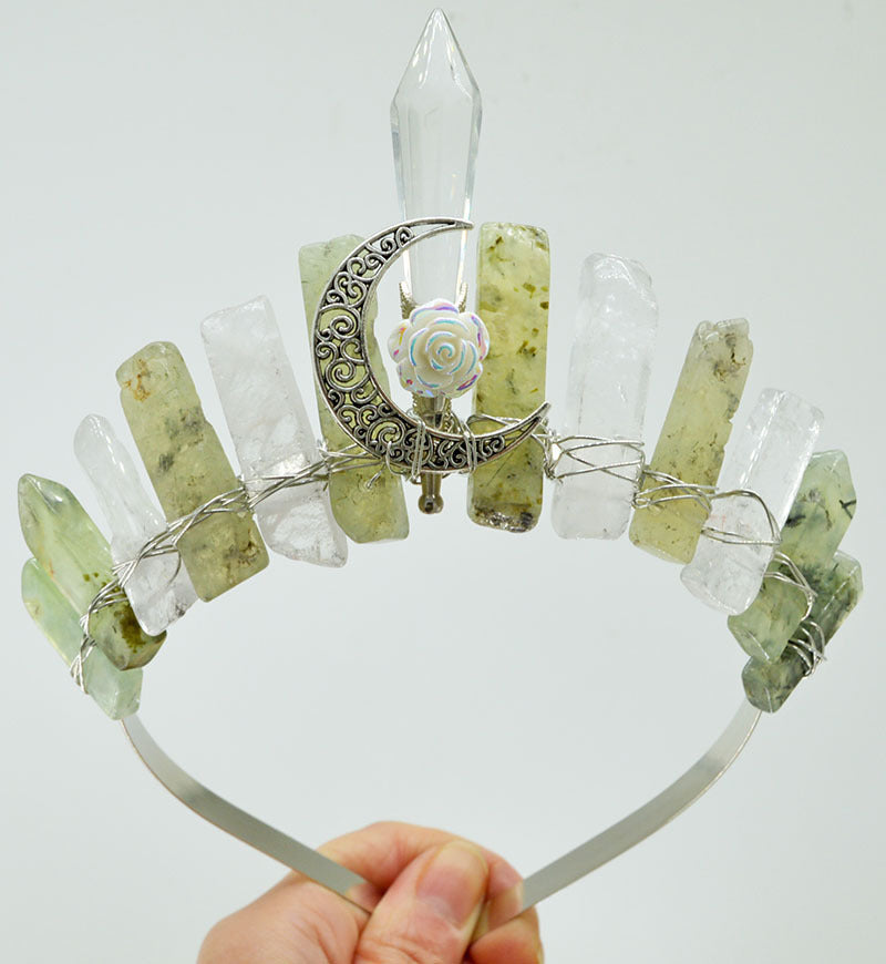 Natural Crystal,Handmade Crown Hair Accessories