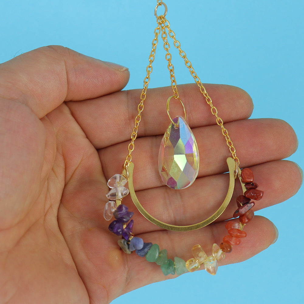 Crystal Moon Water Drop Pendant