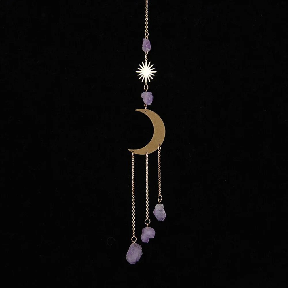 Natural Crystal Stone Amethyst Wind Chimes