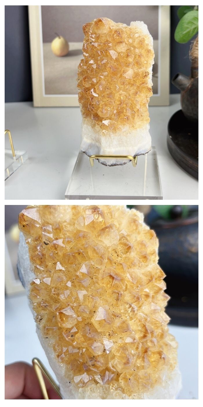 Brazilian Citrine Cluster With Delicate Pedestal