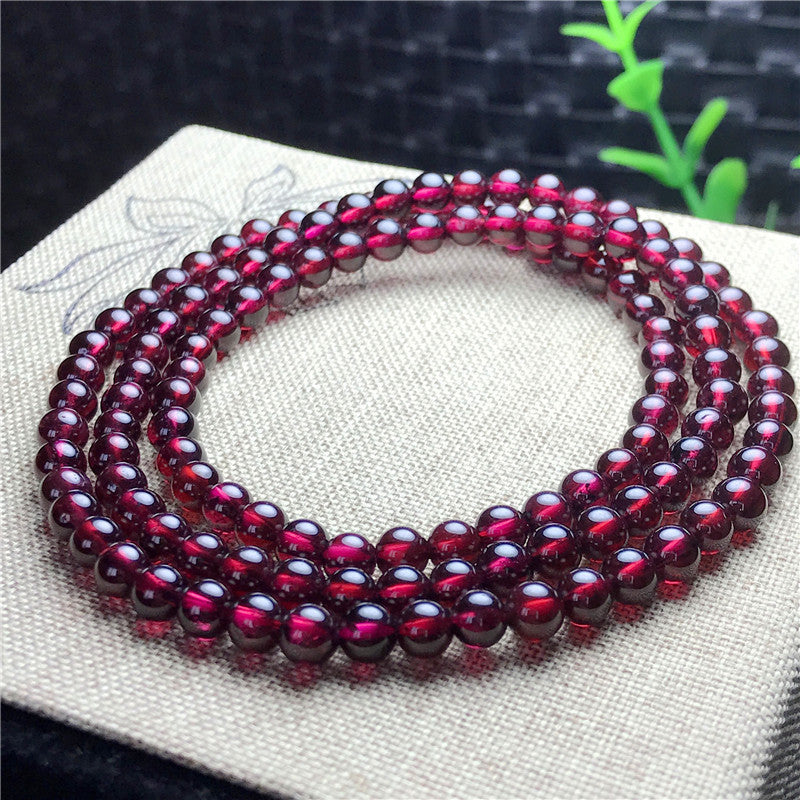 Natural multi-circle garnet bracelet