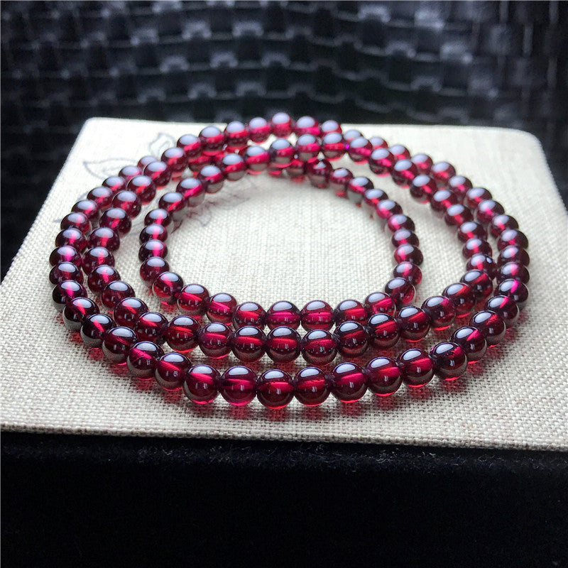 Natural multi-circle garnet bracelet